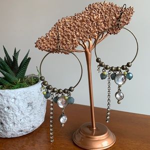 Blue dangly statement earrings ✨